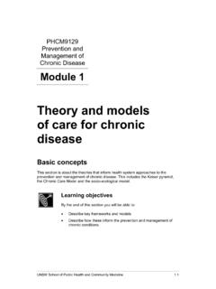 Theory and models of care for chronic disease