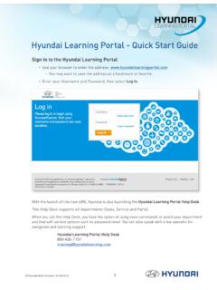 Hyundai Learning Portal - Quick Start Guide