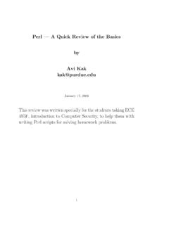 Perl | A Quick Review of the Basics by Avi Kak kak@purdue