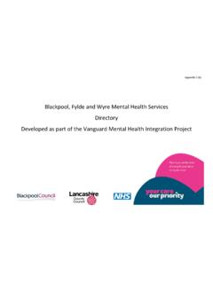 Blackpool, Fylde and Wyre Mental Health Services Directory ...