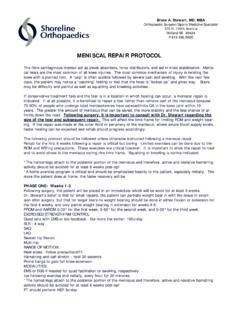 MENISCAL REPAIR PROTOCOL - Medfusion