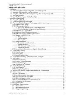 Neurophysiologische Funktionsdiagnostik 120 UE, 6 LK ...