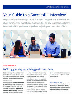 Your Guide to a Successful Interview - J.P. Morgan