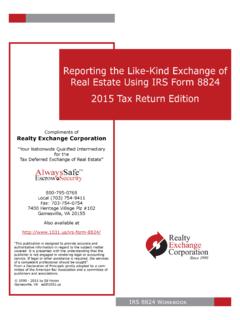Reporting the Like-Kind Exchange of Real Estate …