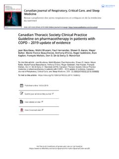 Canadian Thoracic Society Clinical Practice Guideline on ...