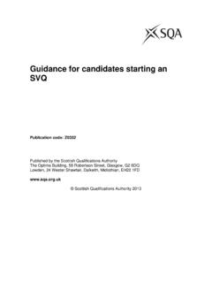 Guidance for candidates starting an SVQ - SQA