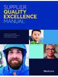 SUPPLIER QUALITY EXCELLENCE MANUAL - Medtronic