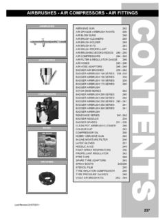 AIRBRUSHES - AIR COMPRESSORS - AIR FITTINGS