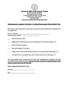 Reinstatement Applicant Checklist - Certified …