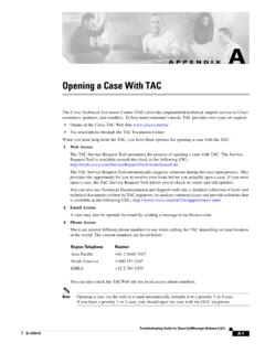 Opening a Case With TAC - Cisco