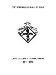 code of conduct - Pretoria High School for Girls
