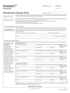 Beneficiary Change Form - my.foresters.com