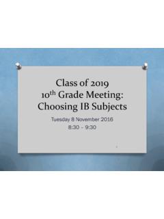 Class of 2019 10th Grade Meeting - The IB Diploma ...