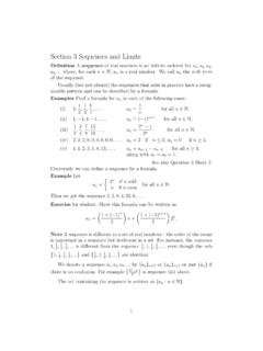 Section 3 Sequences and Limits - University of Manchester