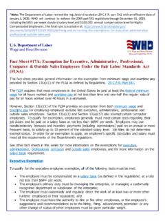 U.S. Department of Labor Wage and Hour Division - DOL