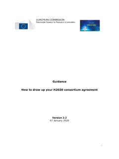 Guidance How to draw up your H2020 consortium agreement