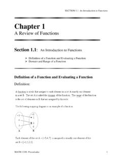 Definition of a Function and Evaluating a Function Domain ...