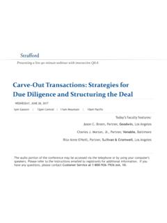 Carve-Out Transactions: Strategies for Due …