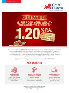 GREAT SP | Wealth Accumulation | Great Eastern Singapore