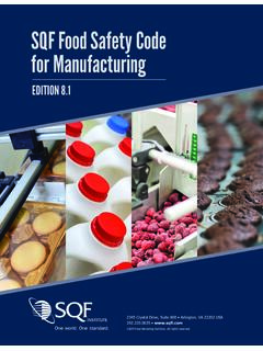 SQF Food Safety Code for Manufacturing - Safe Quality …