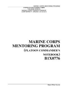 MARINE CORPS MENTORING PROGRAM - USMC Officer