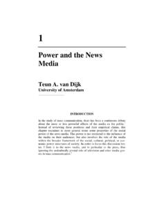 Power and the News Media - Teun A. van Dijk
