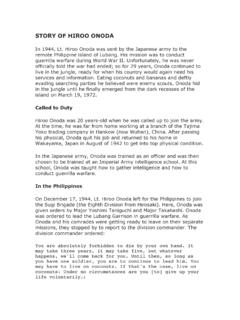 STORY OF Hiroo Onoda - Clover Sites