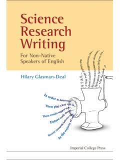 Science Research Writing: For Non-Native Speakers of English …