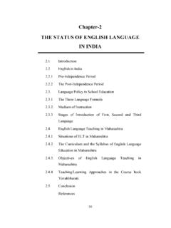 Chapter-2 THE STATUS OF ENGLISH LANGUAGE IN INDIA