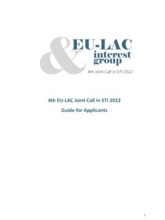 4th EU-LA Joint all in STI 2022 Guide for Applicants