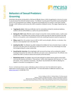 Behaviors of Sexual Predators: Grooming