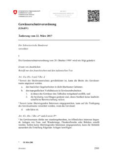 Gew&#228;sserschutzverordnung - admin.ch