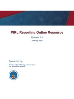 PIRL Reporting Online Resource - DOL