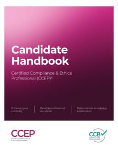 Candidate Handbook - Society of Corporate Compliance