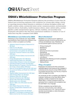 OSHA’s Whistleblower Protection Program