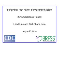 BRFSS 2015 Codebook Report - Centers for Disease Control ...