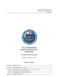 City of Philadelphia Board of Pensions and …