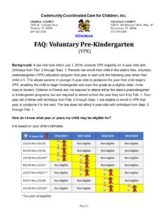 4CFlorida.org FAQ: Voluntary Pre-Kindergarten (VPK)