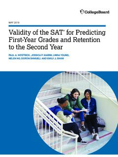 Validity of the SAT&#174; for Predicting First-Year Grades and ...