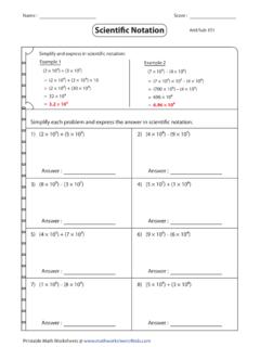 Scientic Notation Add/Sub: ES1 - Math Worksheets 4 Kids