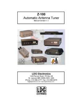 Z-100 Automatic Antenna Tuner - LDG Electronics