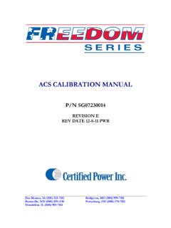 ACS CALIBRATION MANUAL - Certified Power Inc