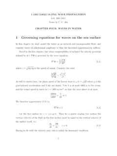 1 Governing equations for waves on the sea surface