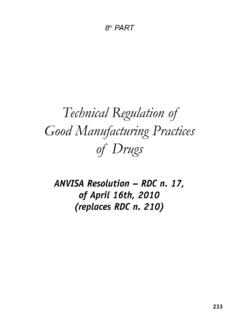 Technical Regulation of Good Manufacturing Practices of …