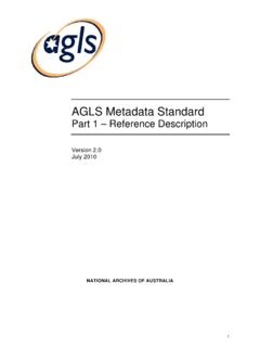 Part 1 – Reference Description - AGLS Metadata …