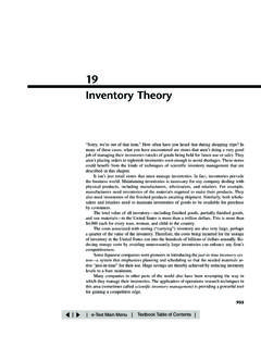 Chapter 19 Inventory Theory - Unicamp
