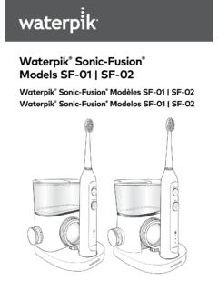 Waterpik Sonic-Fusion Models SF-01 | SF-02