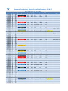 Canaveral Port Authority Master Cruise Ship Schedule -- FY ...