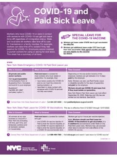 COVID-19 and Paid Sick Leave - English - New York City