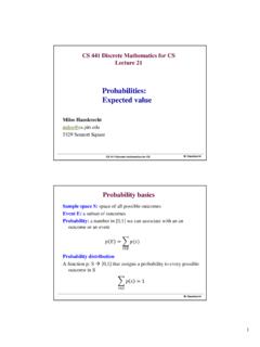 Probabilities: Expected value - University of Pittsburgh